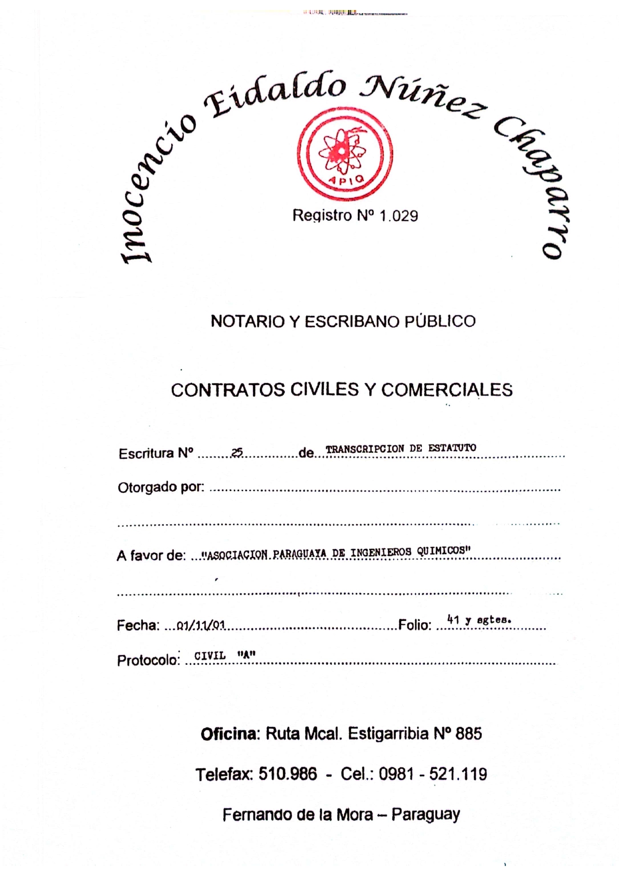 Estatuto APIQ – Página 1 de 26
